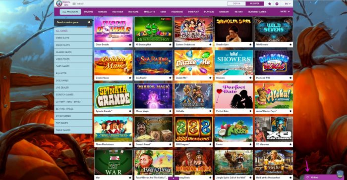 Jeux Magical Spin Casino